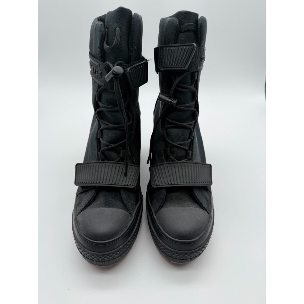 Converse Black Lace-Up Chuch Taylor All Stars GR82 Platform Heeled Boots 6.5 - Picture 4 of 11